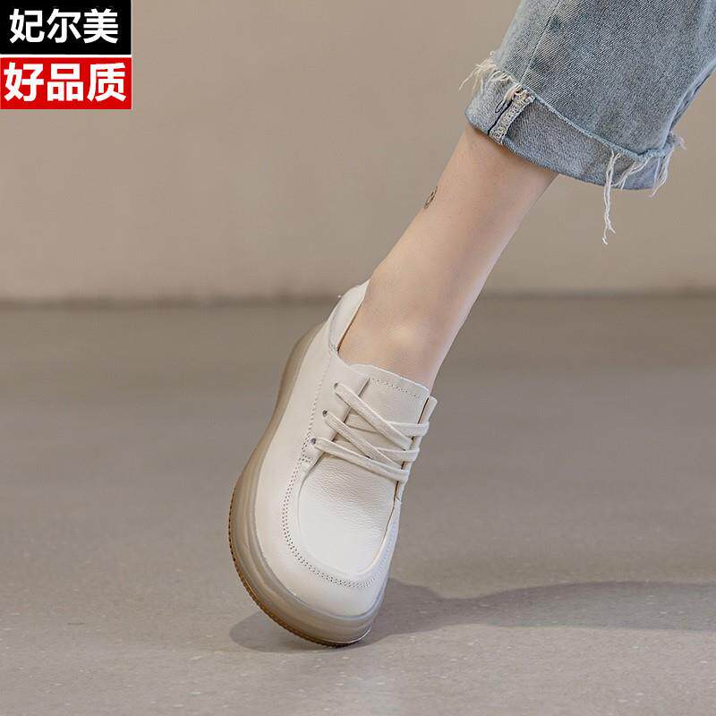 牛筋底小白鞋女春款2023年新深口单鞋