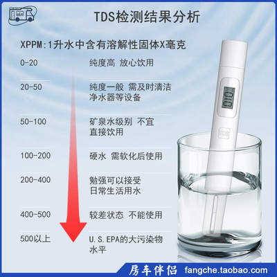 [房车伴侣]tds笔水质检测笔天然水自来水饮用水净水器测试器测水