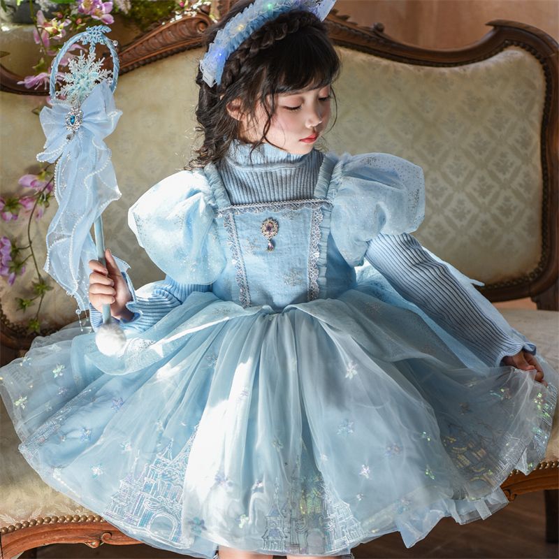 冰雪女童奇缘艾莎公主洛丽塔礼服