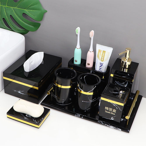 卫生间浴室用品轻奢三件漱口杯