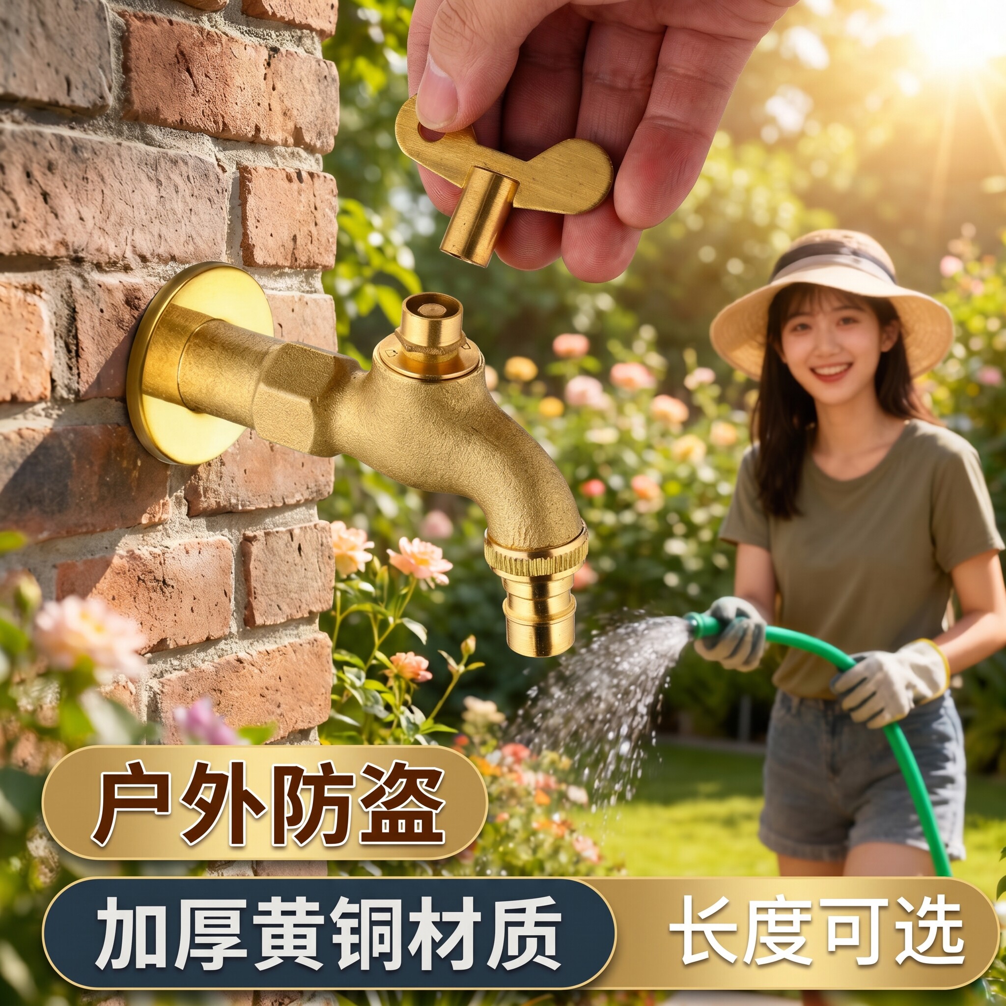 全铜通用锁户外水龙头