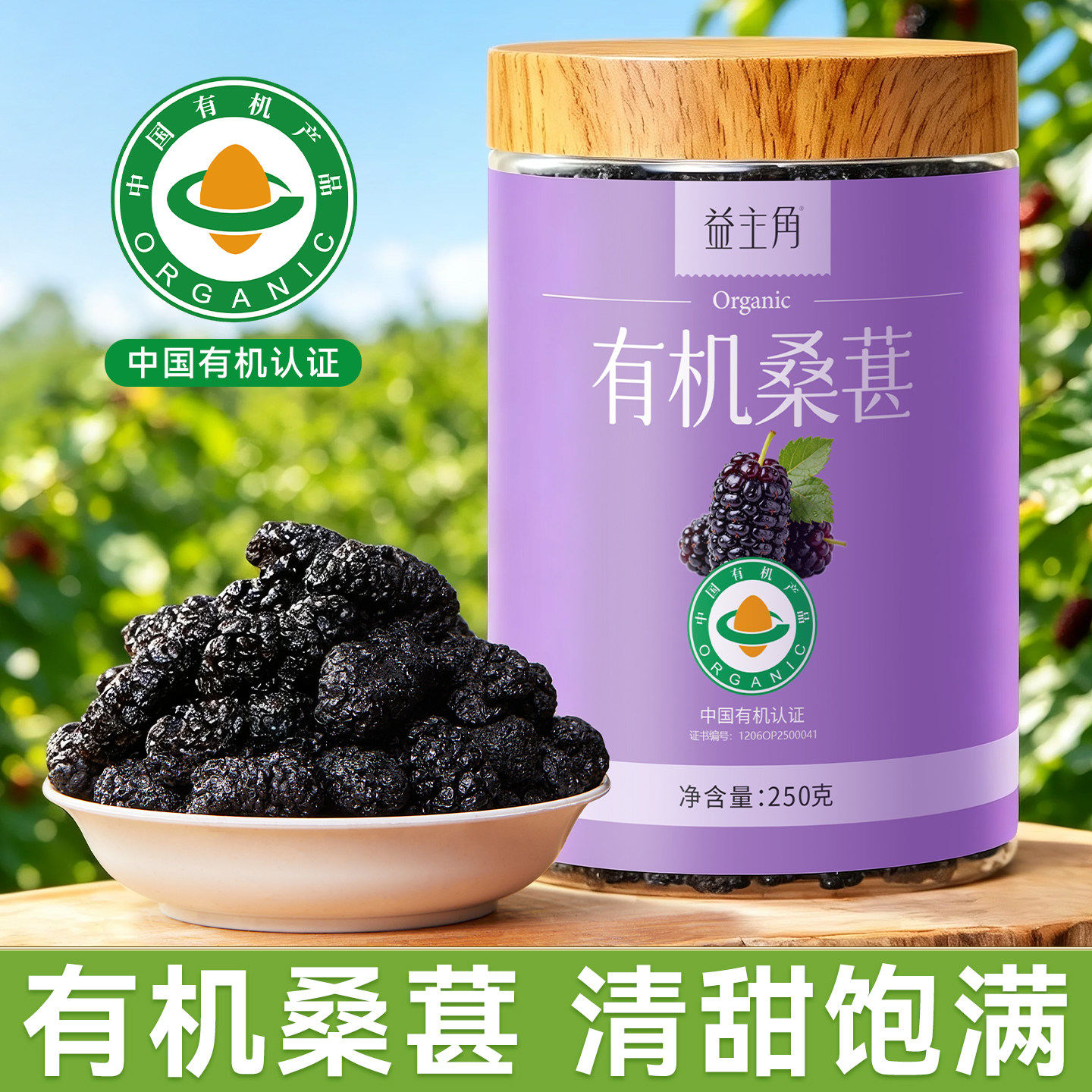 有机桑葚桑葚干黑桑特级正宗果干官方旗舰店泡水泡茶泡酒即食专用