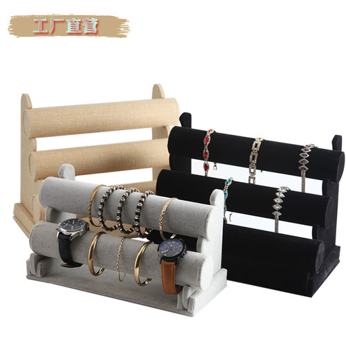 绒布单层三层手镯架发簪