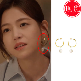 亲爱的仇敌罗曼高叶陈凯西陈妍希同款耳环耳饰圆圈珠子防过敏新款