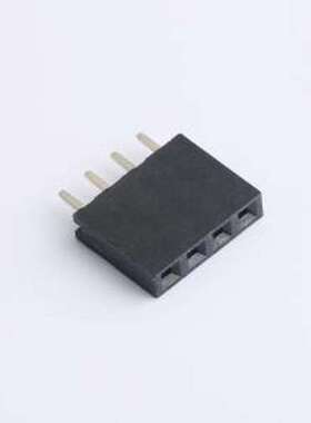 DS1023-1x4SF11 排母 1x4P 间距:2.54mm 直插 黑色 插件,P=2.54mm
