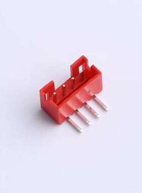XY-PH2.0-4A21-R 线对板针座 PH 2.0mm 1x4P 弯插 红色 弯插,P=2m