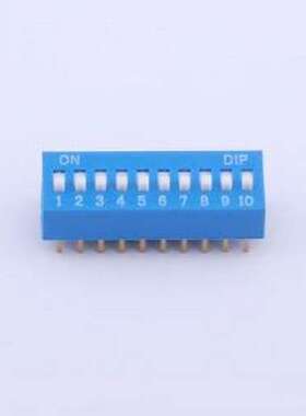 TA-10R 拨码开关 拨码开关蓝色10P-180度 间距2.54mm 立式直插正