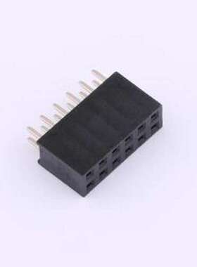 FH2.54-09-06PZS 线对板针座 2x6P 间距:2.54mm 直插 插件,P=2.54