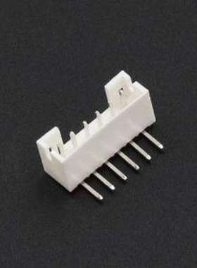 XD-PH-6AW 线对板针座 1x6P 间距:2mm 弯插 系列:PH 白色 弯插,P=
