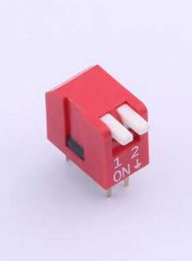 DSDP02LHGETR 拨码开关 2.54mm 宽体红色2位琴键式拨码开关