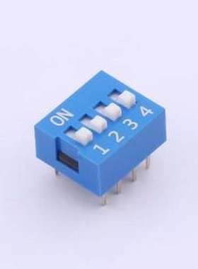DS-04-B-T 拨码开关 蓝色平拨 4位 KE拨码开关 插件
