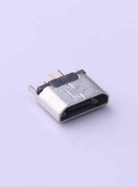 FUS423-FDBK6MB USB连接器 Micro USB B Type 5Pin 母座 黑色胶芯