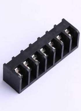 HB635-6.35-7P 栅栏式接线端子 间距P=6.35mm 7Pin位 直插 黑色