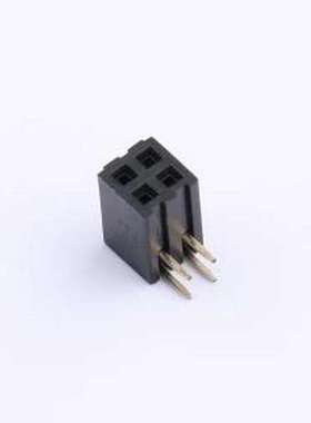 CSFB203-0202A001R1AC 排母 2x2P 间距:2mm 弯插 插件,P=2mm