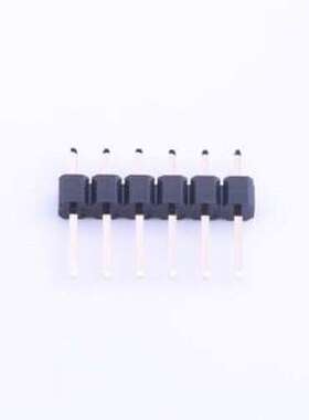 B-2100S06P-A110 排针 间距:2.54mm 1x6P 直插 插件,P=2.54mm