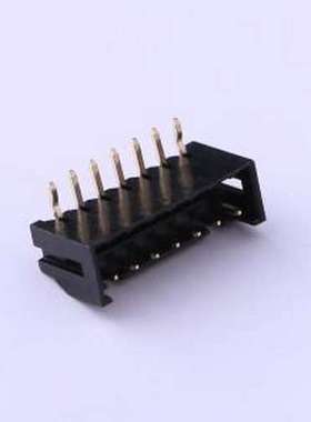 A2005WR-07P 线对板针座 1x7P 间距:2mm 弯插 黑色 弯插,P=2mm
