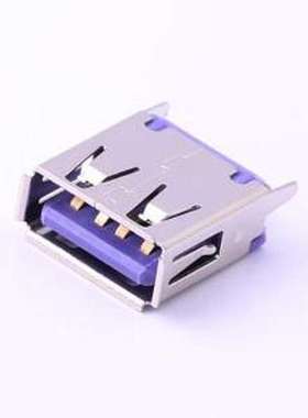 916-252A1172Y10210 USB连接器 Type-A 母 直插 紫色 插件