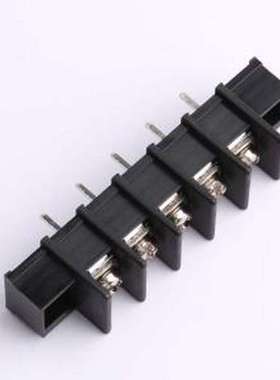 WJ45S-A-9.5-5P 栅栏式接线端子 间距P=9.5mm 5Pin位 边脚 黑色
