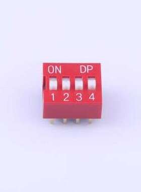KH-BM2.54-4P 拨码开关 红色拨码开关,4位,间距2.54mm 拨码开关