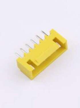 WF-1A254B6P-Y 线对板针座 间距2.54mm 直插 带扣 黄色 1x6P 插件