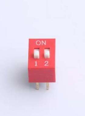 ZX-2.54BM-2PZC 拨码开关 DSE 2.54直插平拨红色2位 间距2.54mm