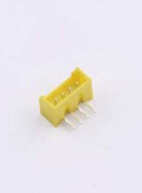 WF-1B125A4P-Y 线对板针座 间距1.25mm 弯插 黄色 1x4P 弯插,P=1.