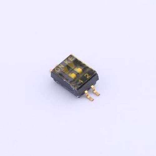 DSHP02TSGET 拨码开关 1.27mm 2位贴片拨码开关(S脚) SMD-4P,4.1x