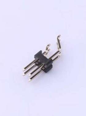 PZ254-2-02-WS 排针 2x2P 间距:2.54mm 方针 卧贴 黑色 SMD,P=2.5