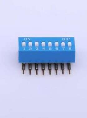 TM-08R 拨码开关 拨码开关蓝色08P-90度 间距2.54mm 立式侧插侧拨