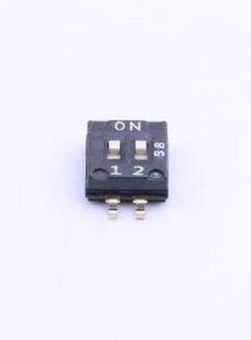 DHN-02-V-T/R 拨码开关 2位 包含引脚总宽度6.7mm 贴片 SMD-4P,3.