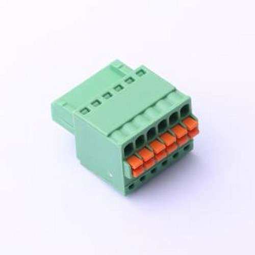 DB2EKD-2.5-6P-GN 插拔式接线端子 2.5mm 1x6P 排数:1 每排P数:6