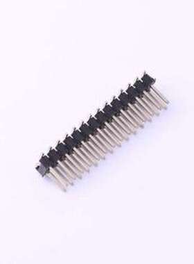 PZ254-2-14-S 排针 2x14P 间距:2.54mm 方针 立贴 黑色 SMD,P=2.5