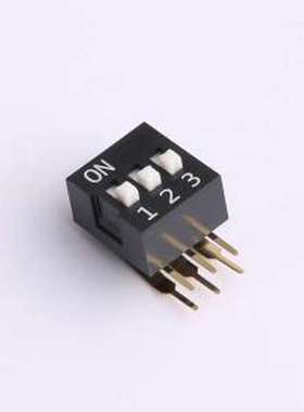 DA-03-K-T 拨码开关 3位 2.54mm间距 宽体黑色 直角型DA系列拨码