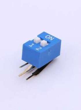 DA-02-B-T 拨码开关 蓝色90度弯脚 2位 KE拨码开关 插件