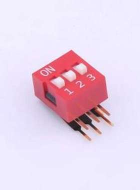 DA-03-R-T 拨码开关 红色90度弯脚 3位 KE拨码开关