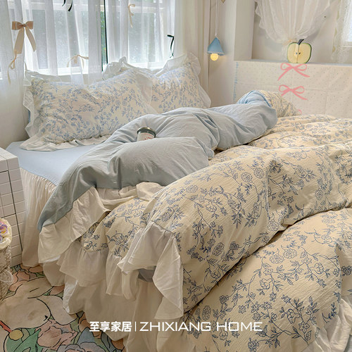 法式浪漫公主风韩式花边四件套