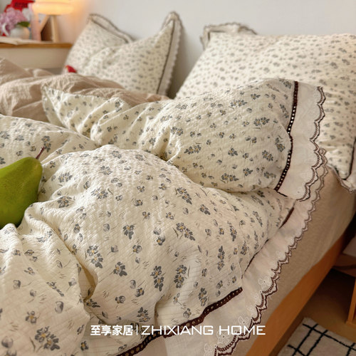 法式田园风蕾丝花边床上四件套