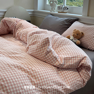 ins简约床上四件套纯棉全棉2025新款 床单被套被罩床笠宿舍三件套4