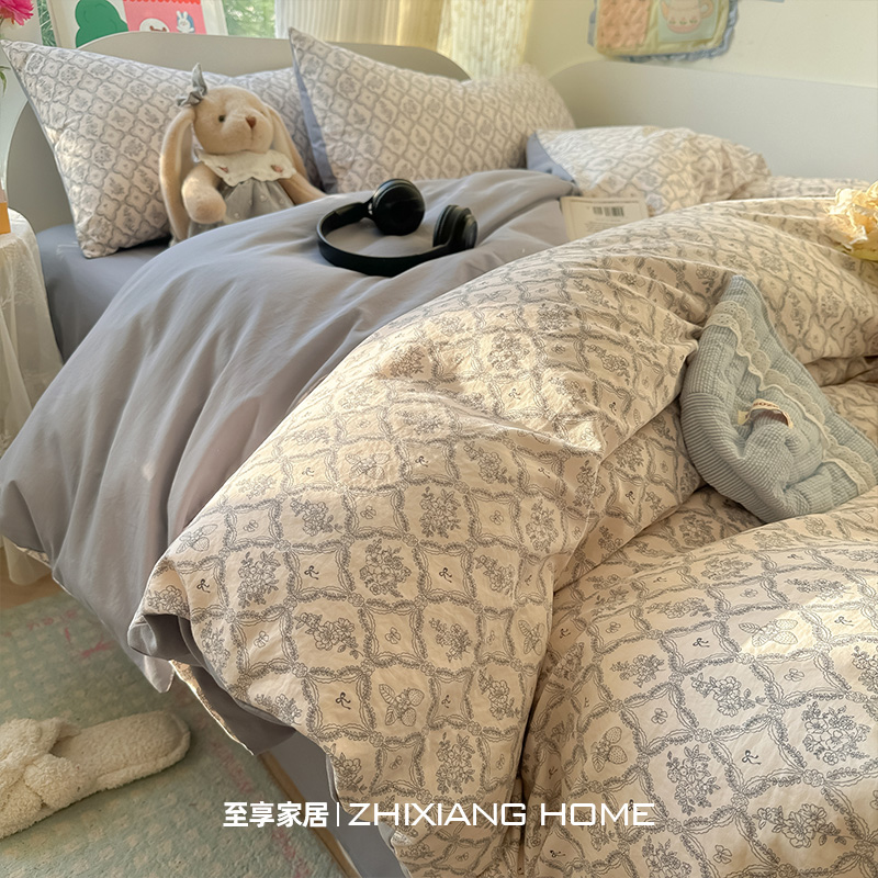 小红书爆款丨法式纯棉全棉四件套