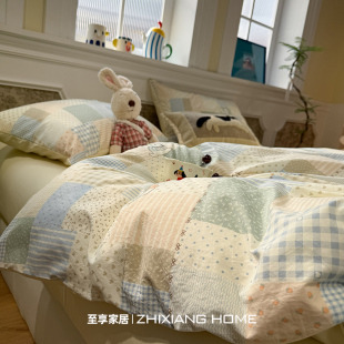 2026春夏新款 通用床单被套宿舍三件套4 卡通小清新床上四件套四季