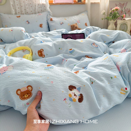 A类床上用品四件套纯棉2025新款全棉床单被套被罩学生宿舍三件套4
