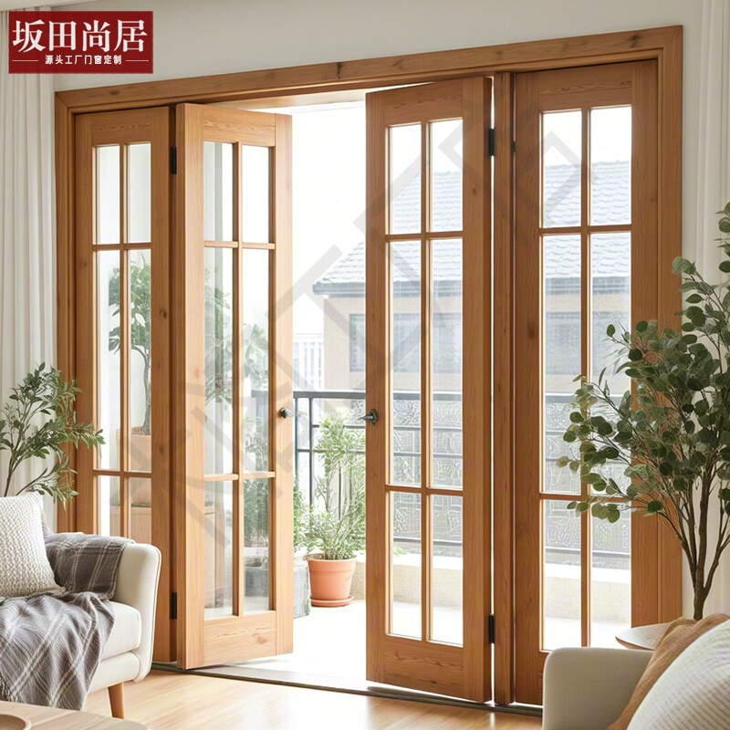 折叠门隔断门实木复古门