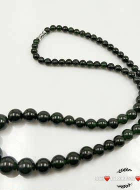 新疆活磁墨绿玉塔型蓝田玉保健