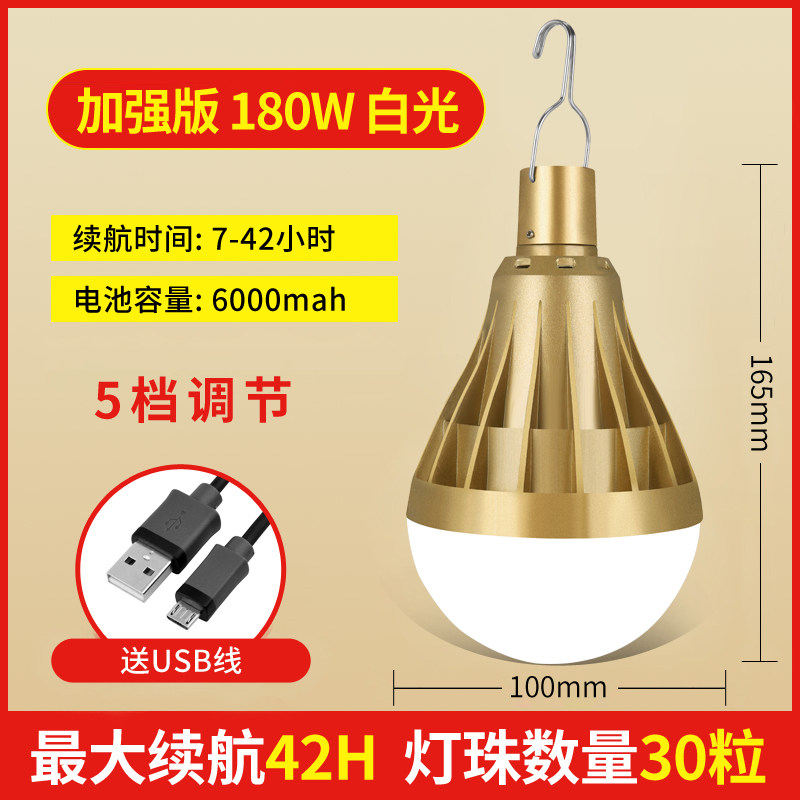 公蚁可充电灯泡LED节能灯超亮家用应急白光暖光特高亮度夜市地摊 - 实物图
