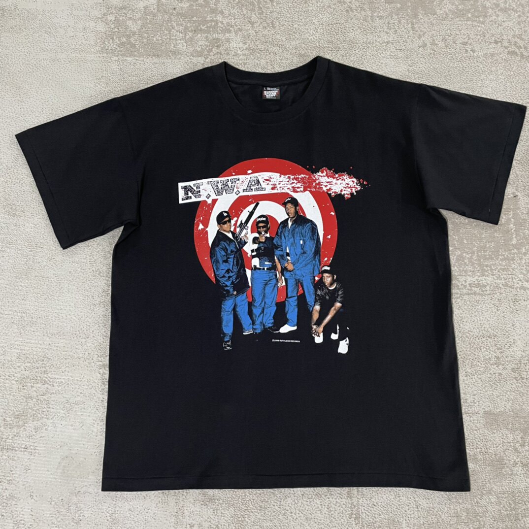 thumbnail for Director NWA bullseye short sleeve vintage vintage VTG cotton single-seam screen print summer men's and women's T-shirts