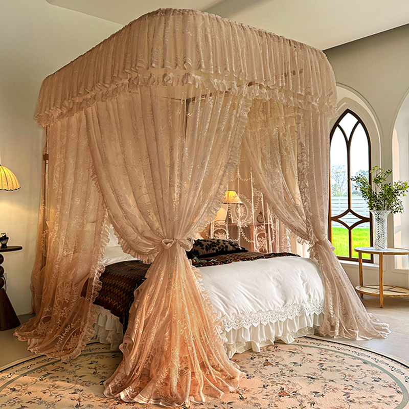 法式公主风u型导轨蚊帐2025新款家用卧室1米8大床免安装新型1米5