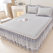 乳胶凉感凉席三件套冰丝席可机洗2025新款 夏天床裙款 软席子四件套