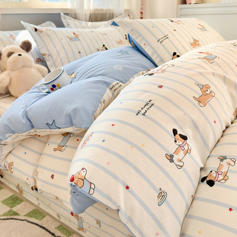 加厚儿童全棉被套三件套2024新款