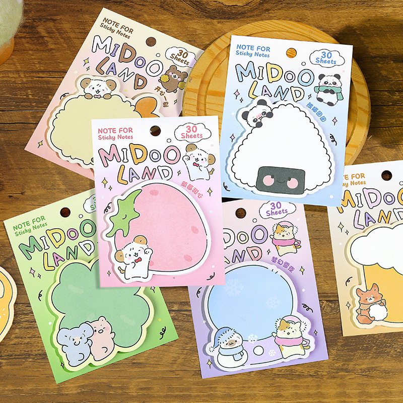 Midoo Land可爱便利贴NOTE FOR手账素材ins风学生留言异型便利贴