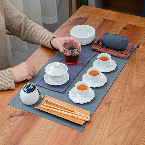 羊脂玉茶艺教学旅行功夫茶具陶瓷快客杯户外一壶四杯包邮简约茶艺